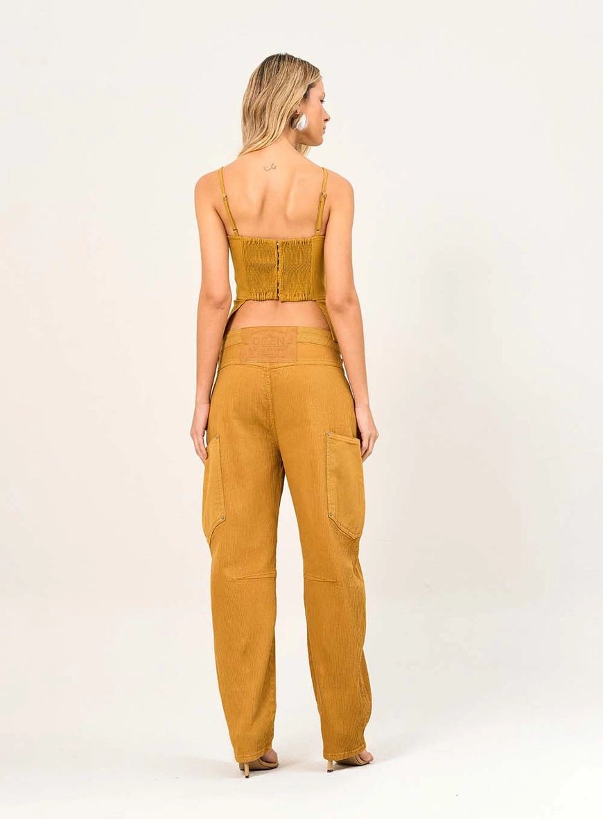 Calça Feminina Cargo Amarelo 2