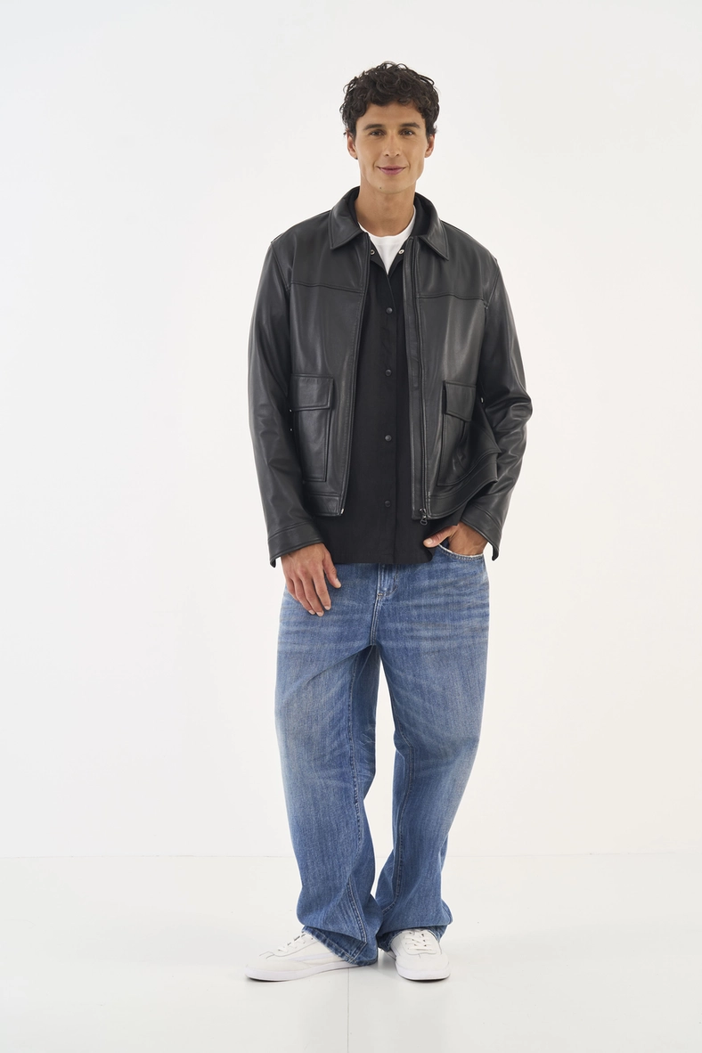 Calça Loose Jeans Lavagem Escura