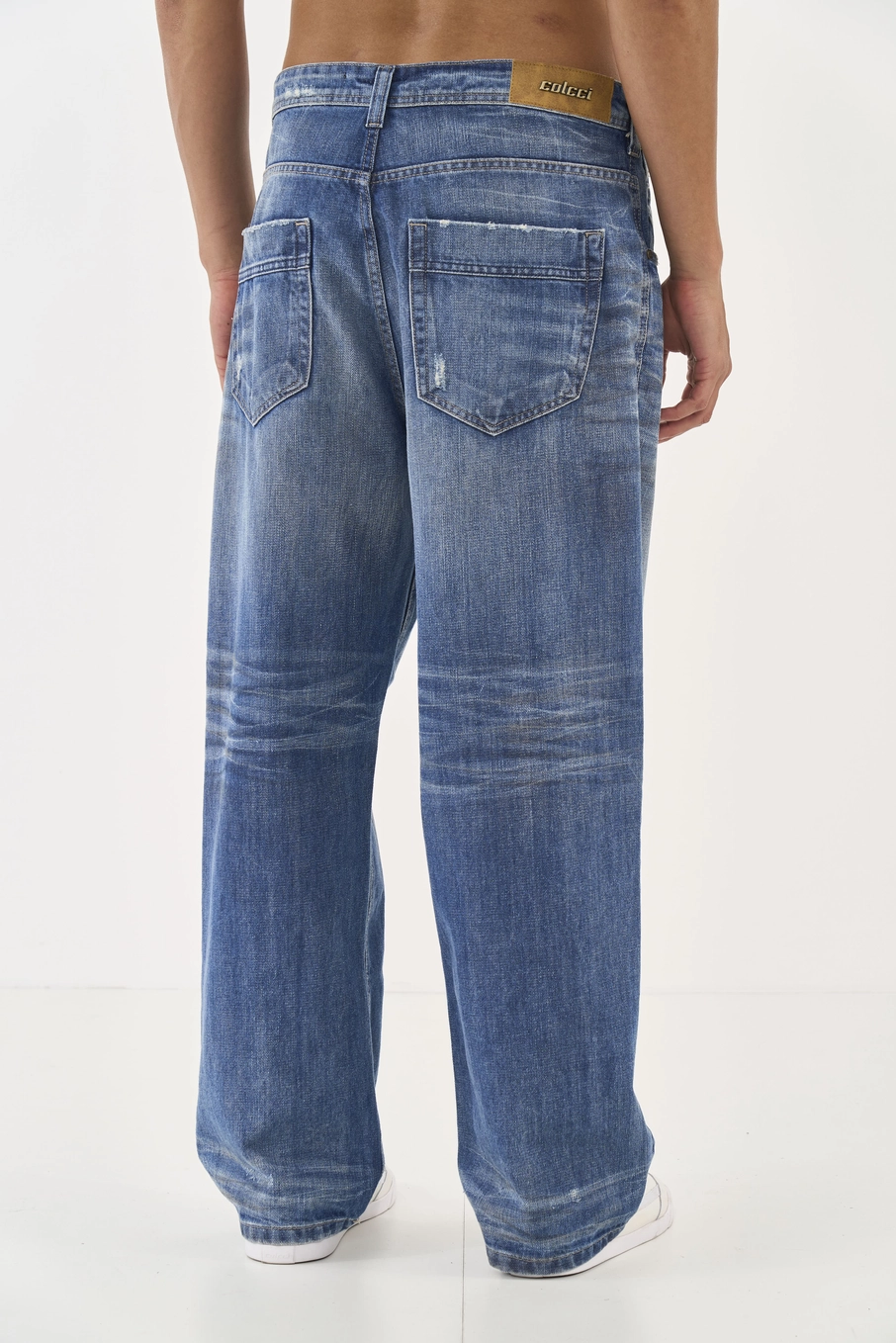 Calça Loose Jeans Lavagem Escura Índigo