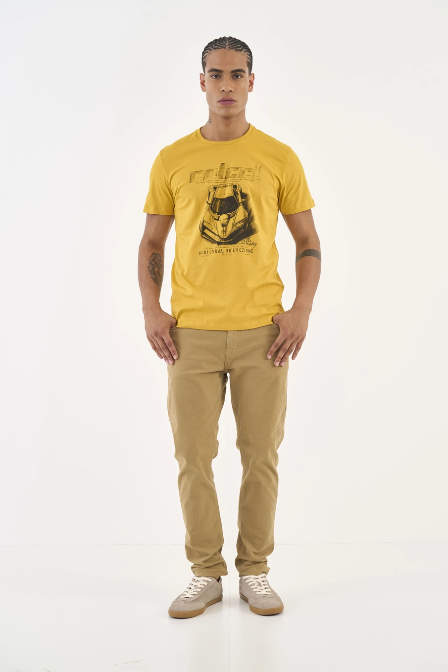 Calça Em Sarja Felipe Skinny Bege