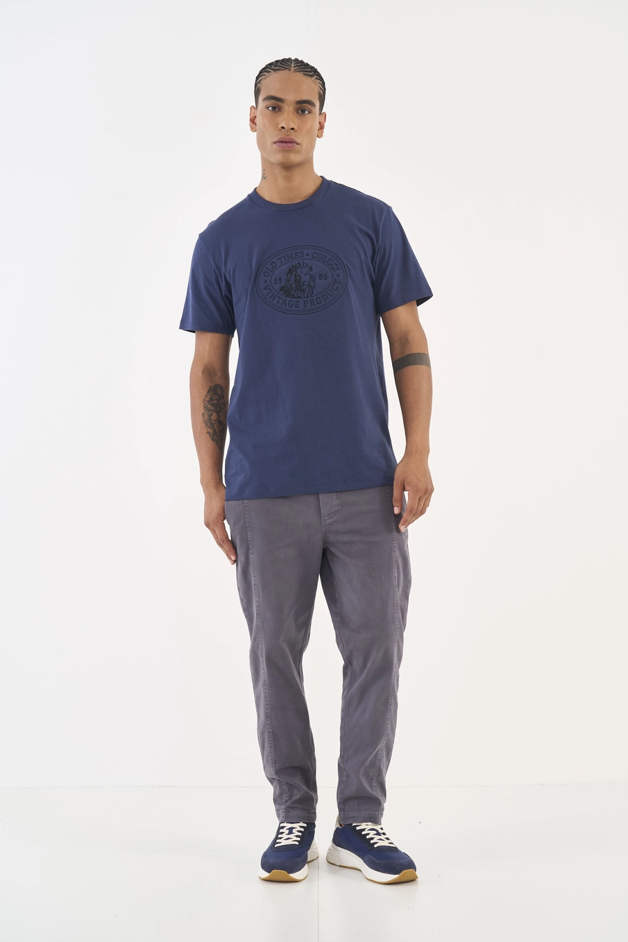 Calça Sarja Alfaiataria Andrew Jogger Cinza