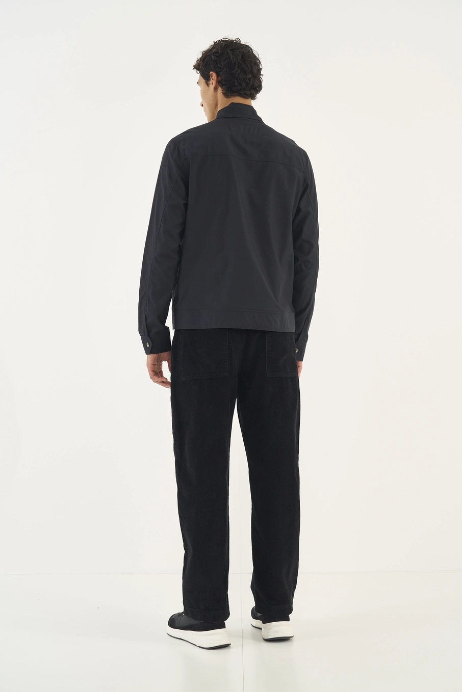 Calça Masculina Reta Em Veludo Preto