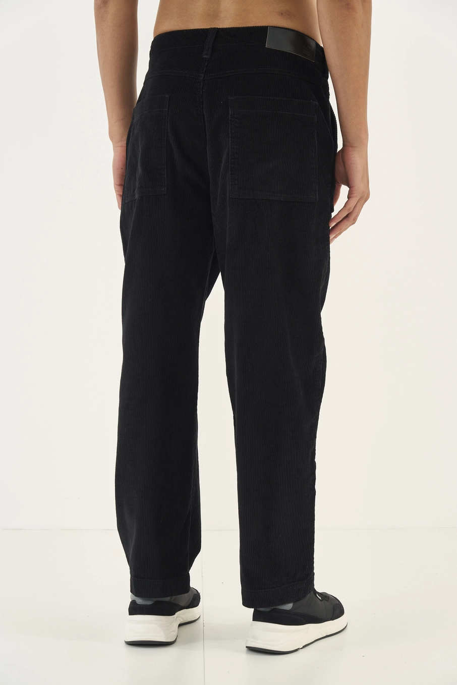 Calça Masculina Reta Em Veludo Preto