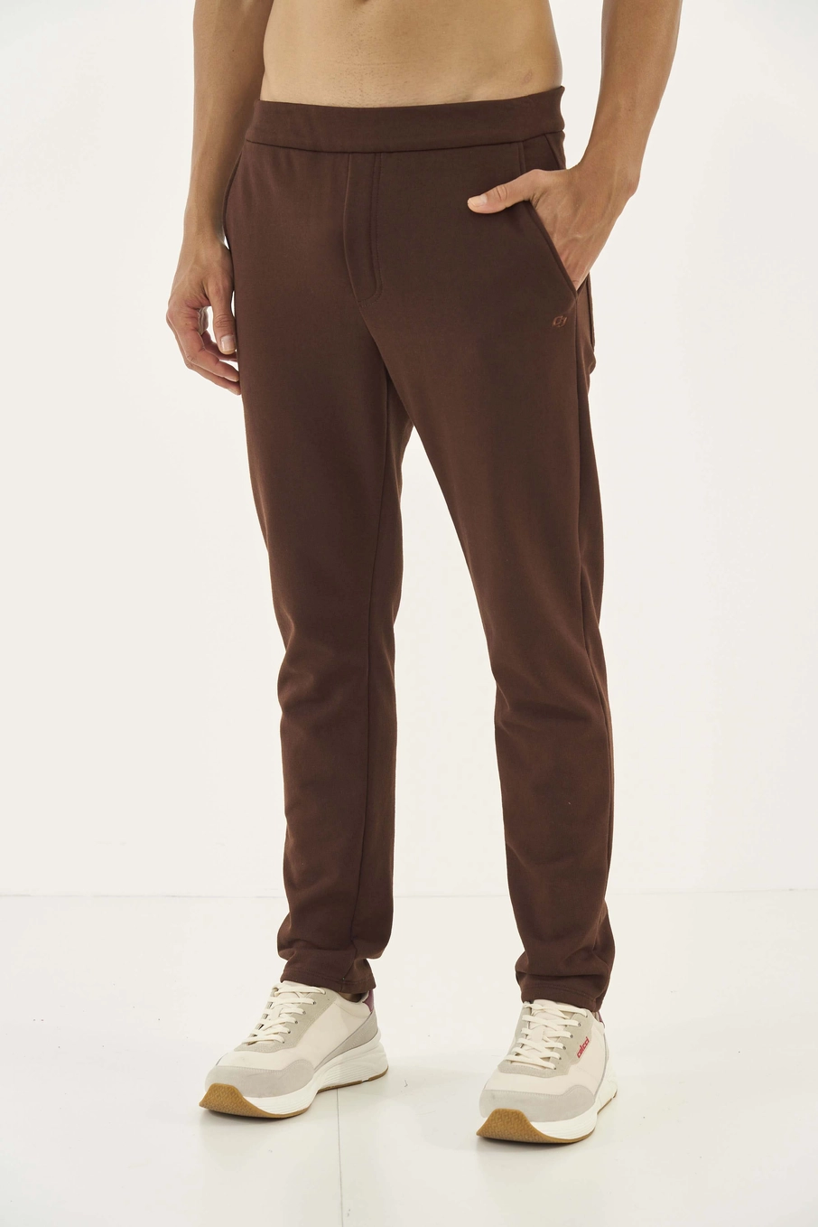 Calça Moletom Basic Comfort Marrom