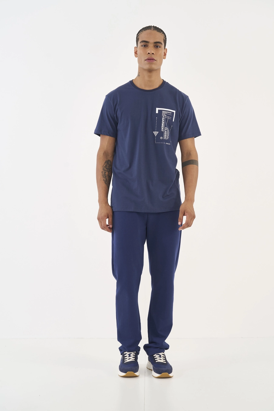 Calça Moletom Comfort Reta Azul
