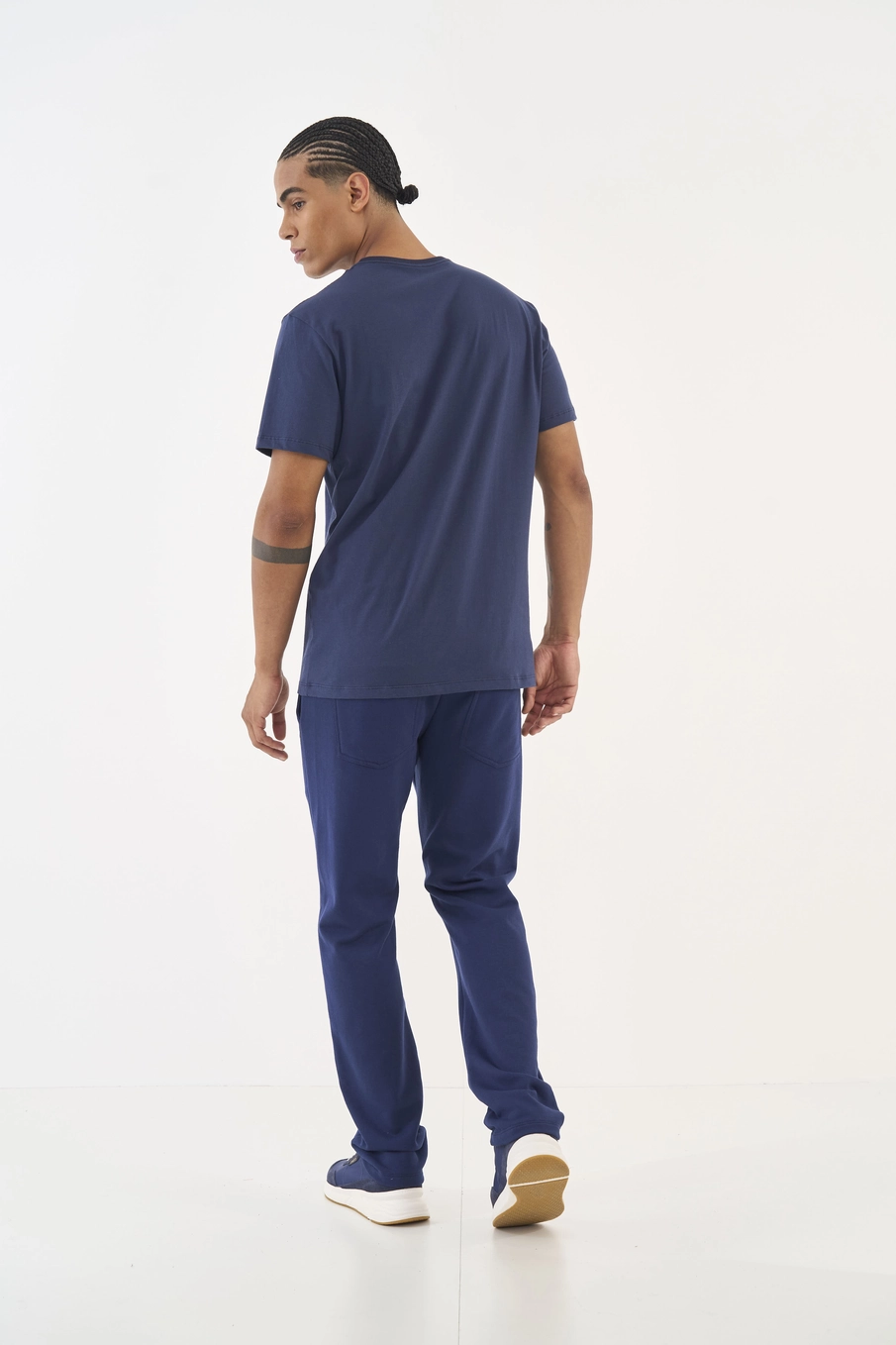 Calça Moletom Comfort Reta Azul