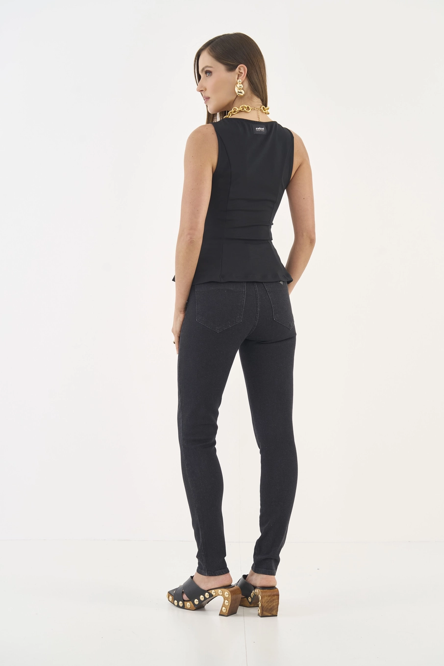 Calça Jeans Karen Skinny Indigo Preto