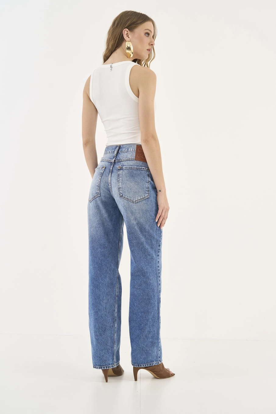 Calça Jeans Wide Leg Leoni Índigo