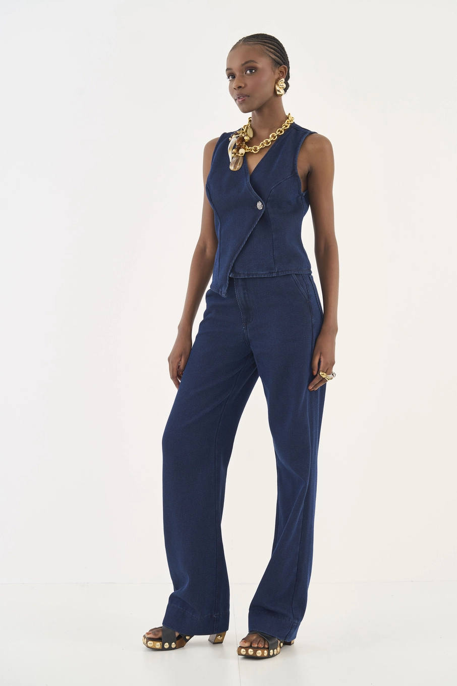 Calça Jeans Juliette Wide Leg Índigo