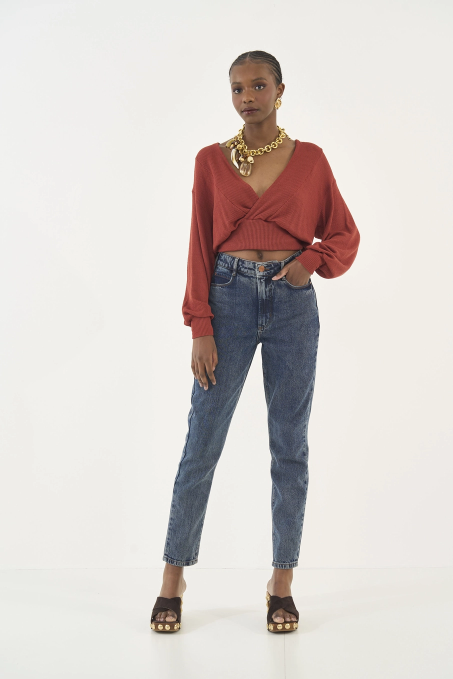 Calça Jeans Bruna Mom Índigo