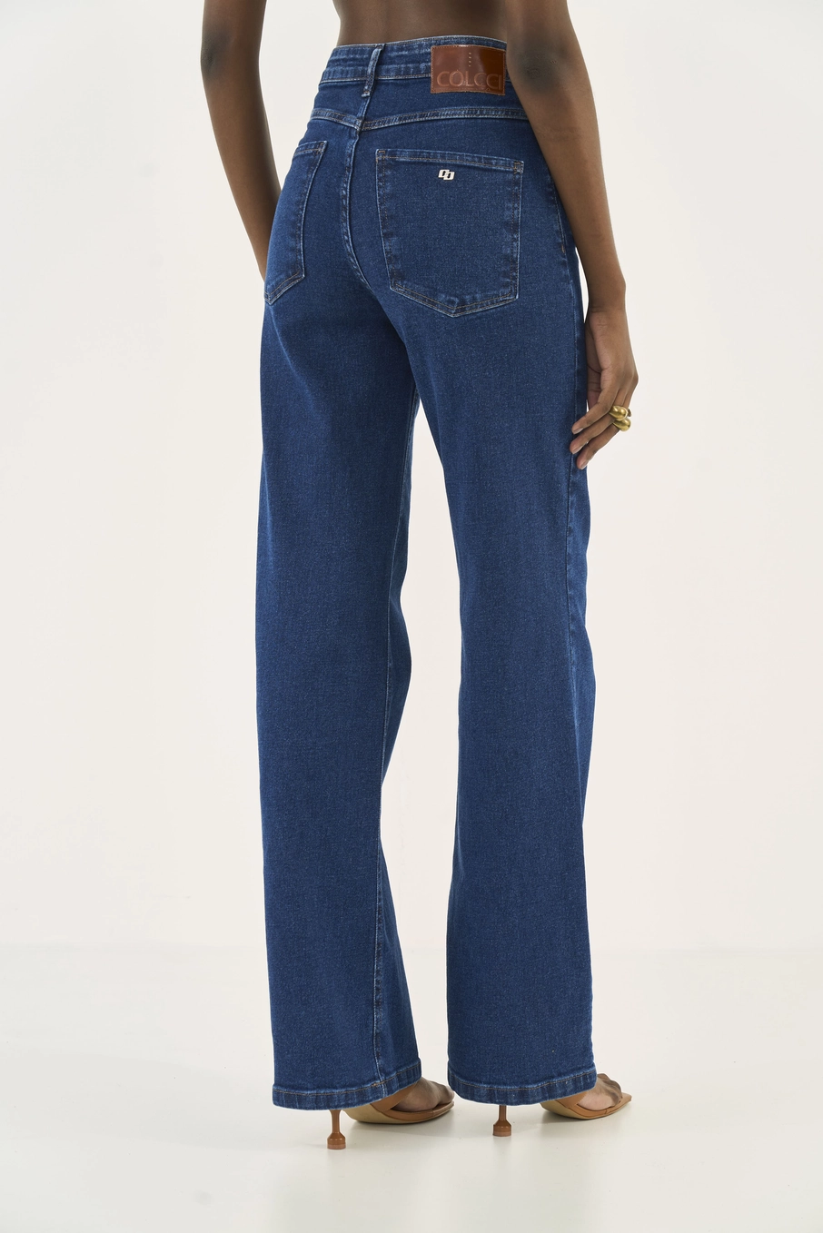 Calça Jeans Juliette Reta Com Lenço Estampado Índigo