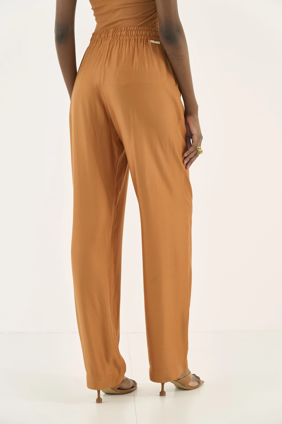 Calça Jogger Cós Elástico Bege