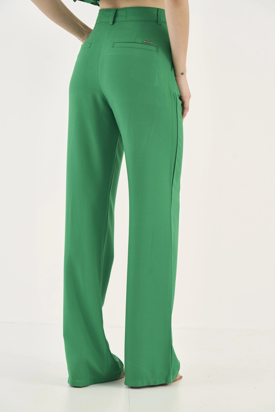 Calça Pantalona Alfaiataria Verde Vanity