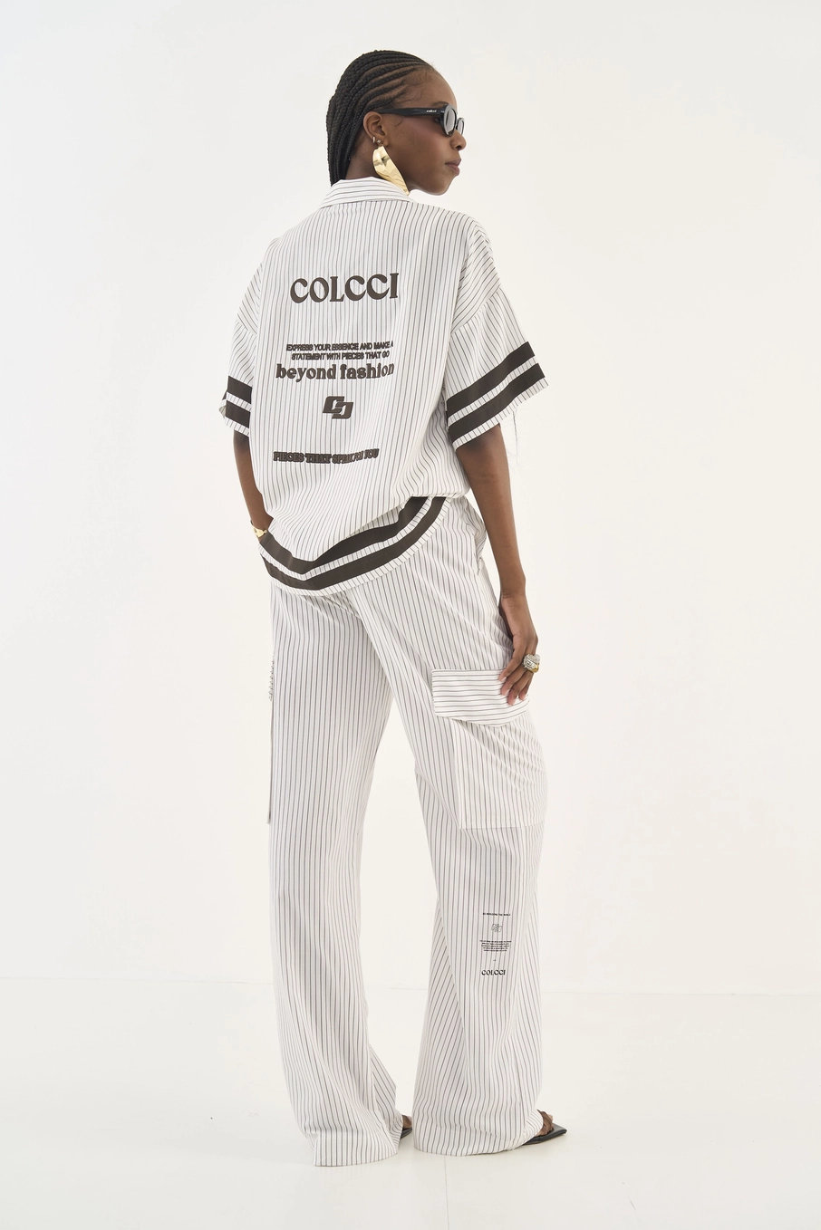 Calça Joana Listrada Wide Leg Estampados
