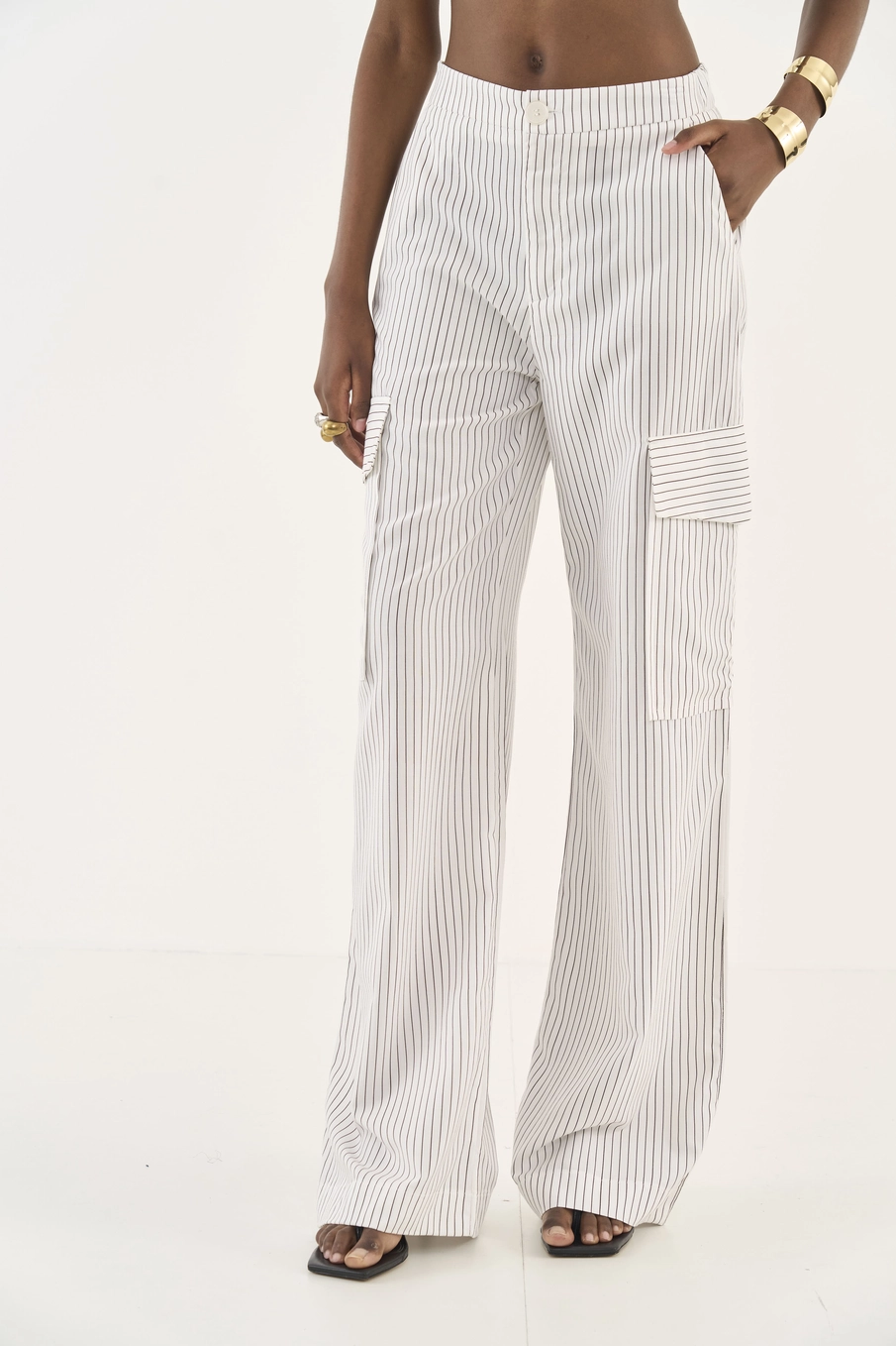 Calça Joana Listrada Wide Leg Estampados