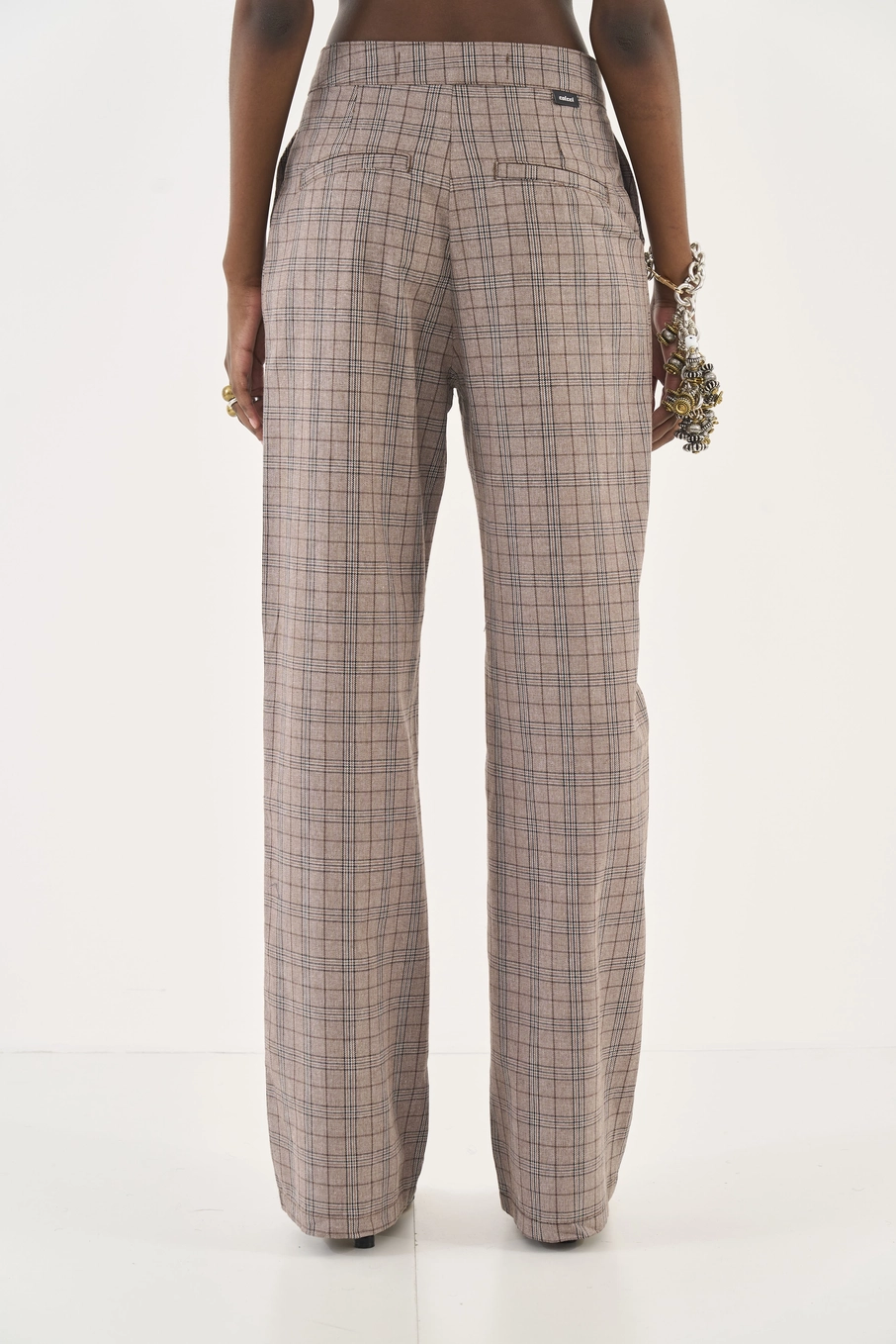 Calça Alfaiataria Xadrez Wide Leg Estampados