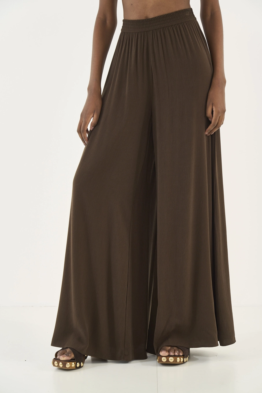 Calça Max Pantalona Marrom