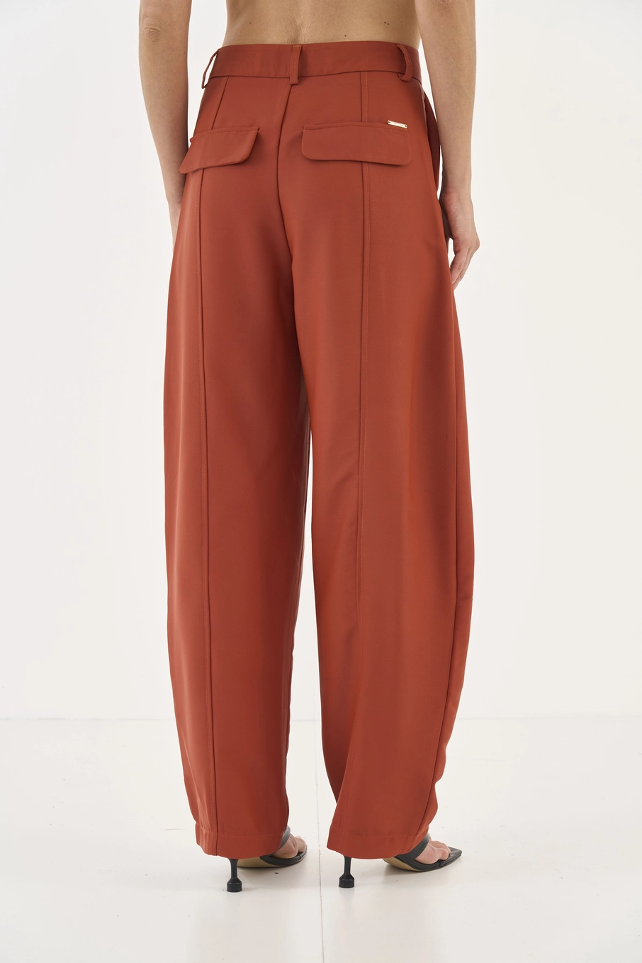 Calça Wide Leg Alfaiataria Marrom