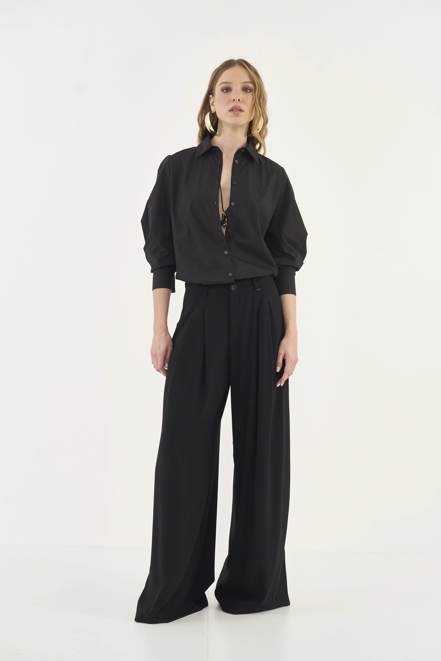 Calça Alfaiataria Wide Leg Joana Preto