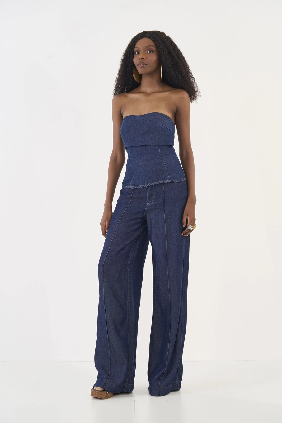 Calça Jeans Silvia Com Cinto Índigo