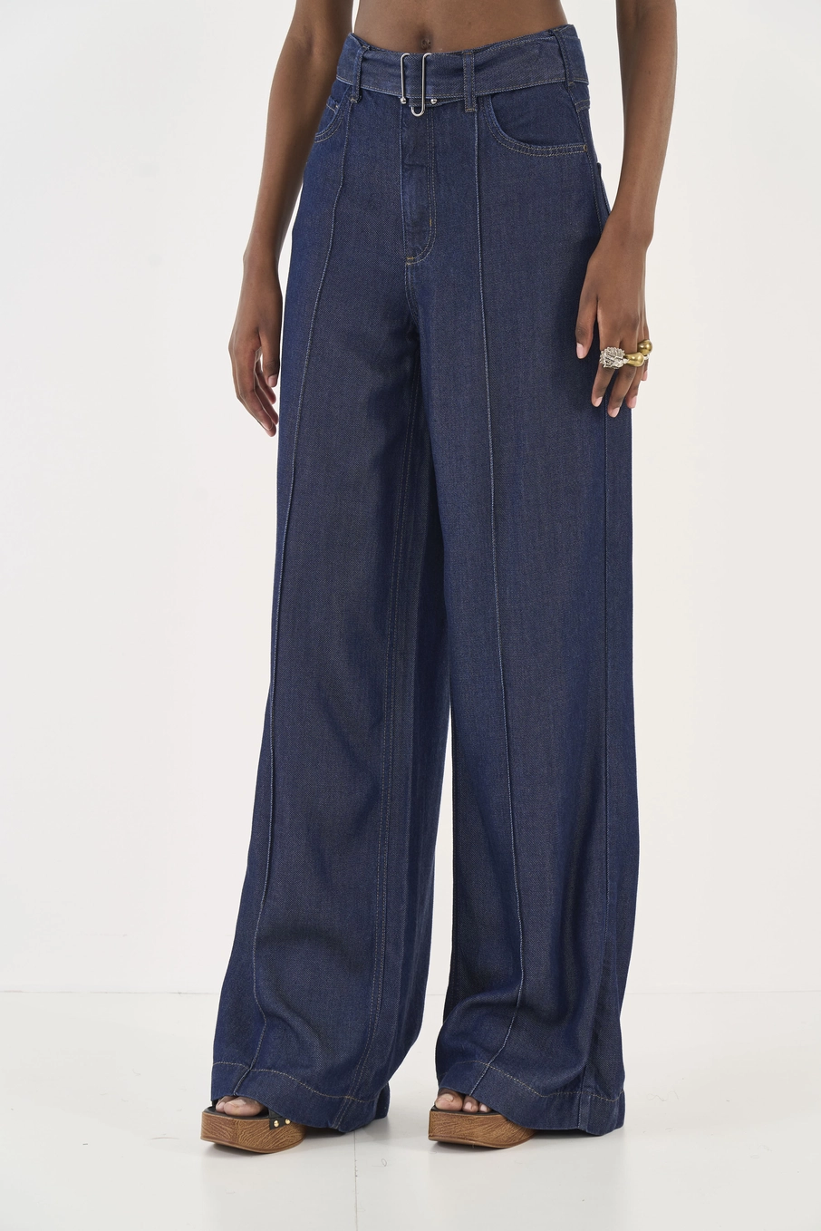Calça Jeans Silvia Com Cinto Índigo