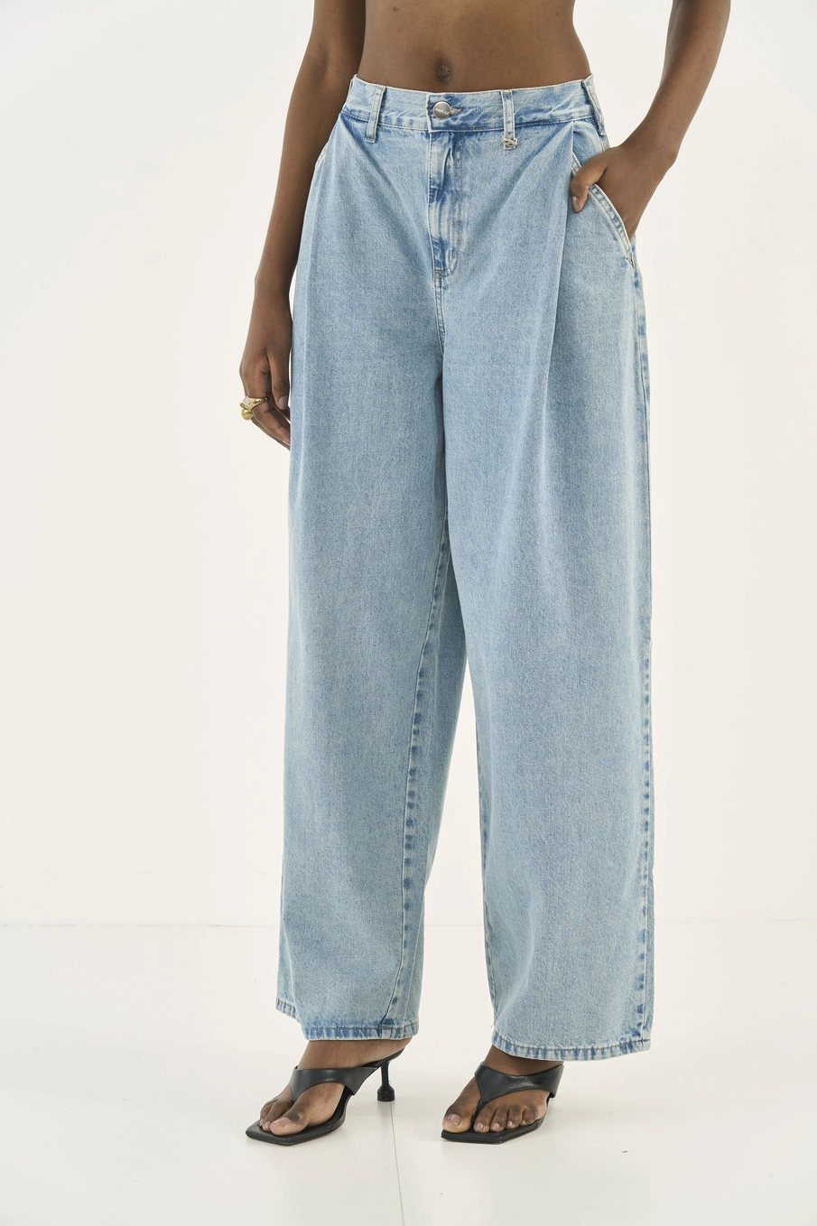 Calça Jeans Leoni Wide Leg Índigo