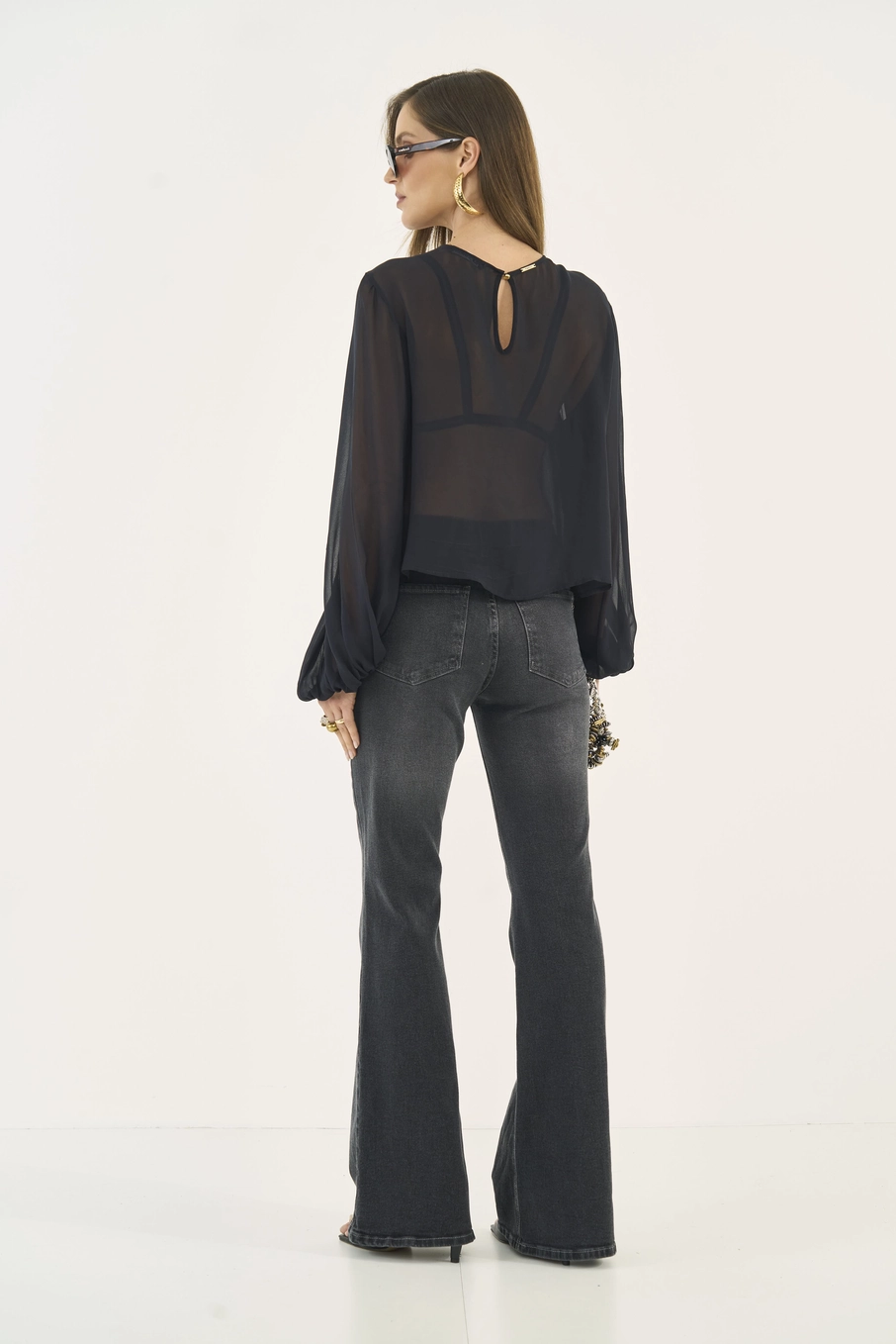Calça Jeans Bia Flare Indigo Preto