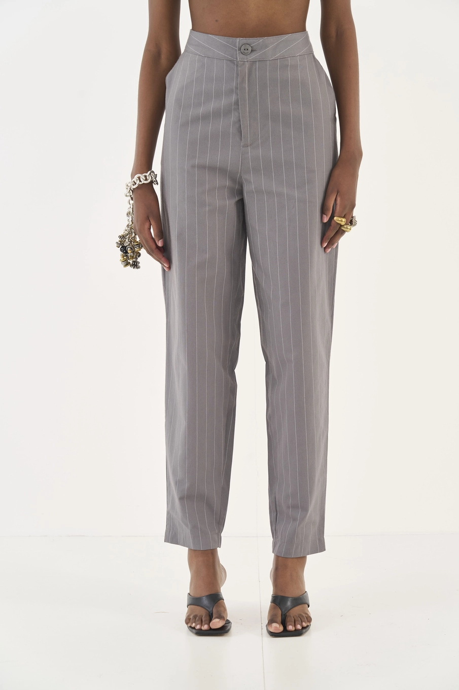Calça Listrada Alfaiataria Estampados