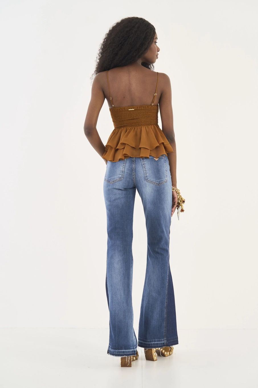 Calça Jeans Bia Flare Duo Color Índigo