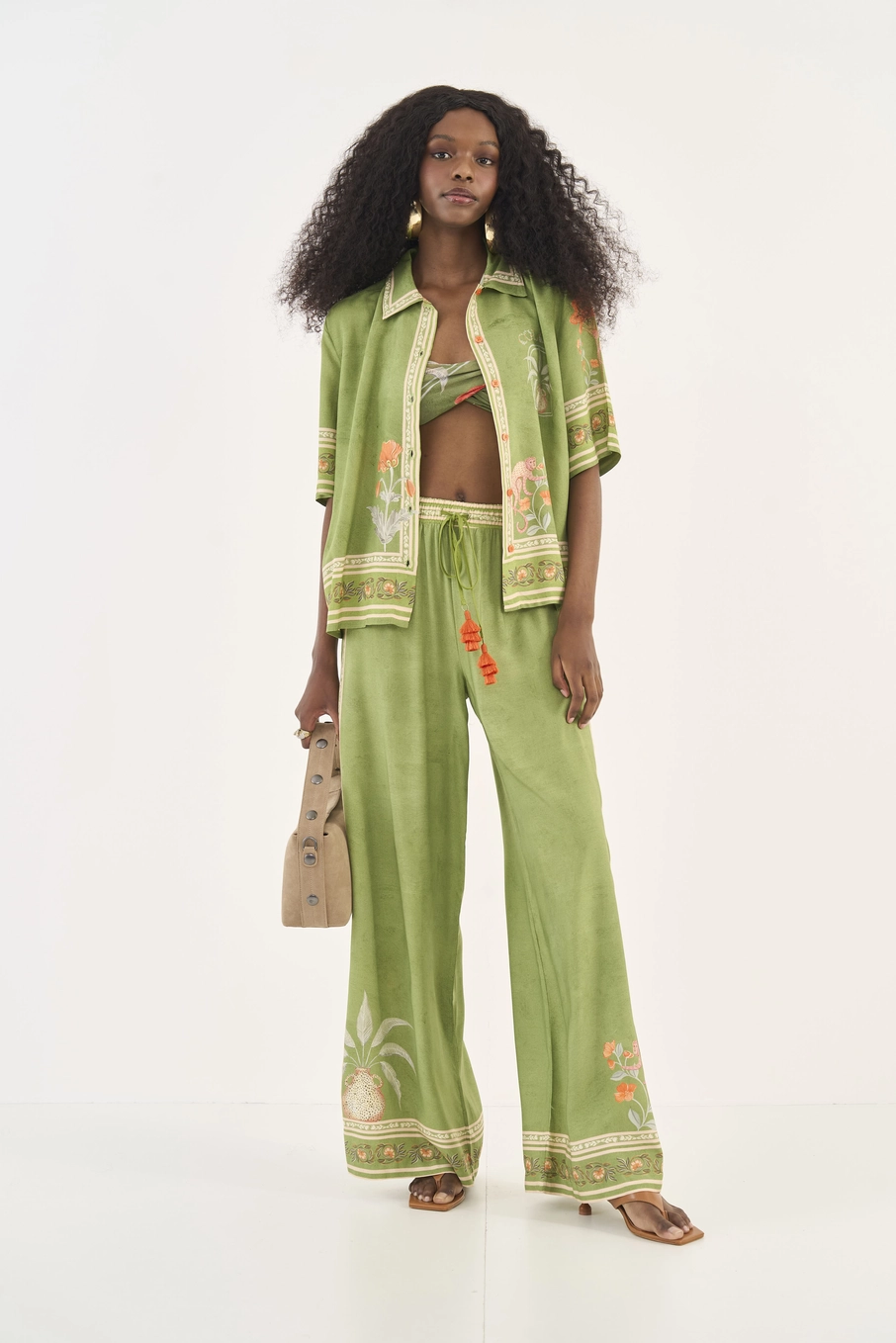 Calça Pantalona Estampada Estampados