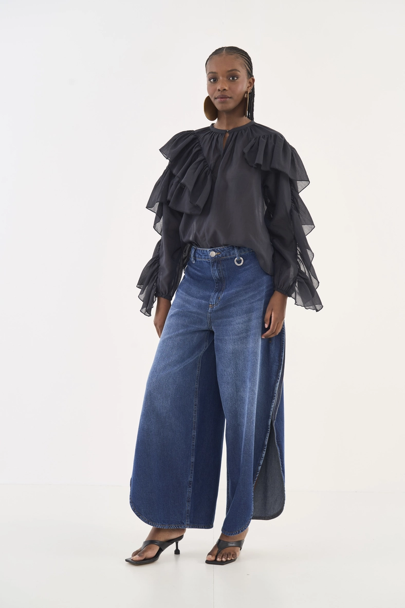 Calça Jeans Joana Barril Com Fenda Lateral