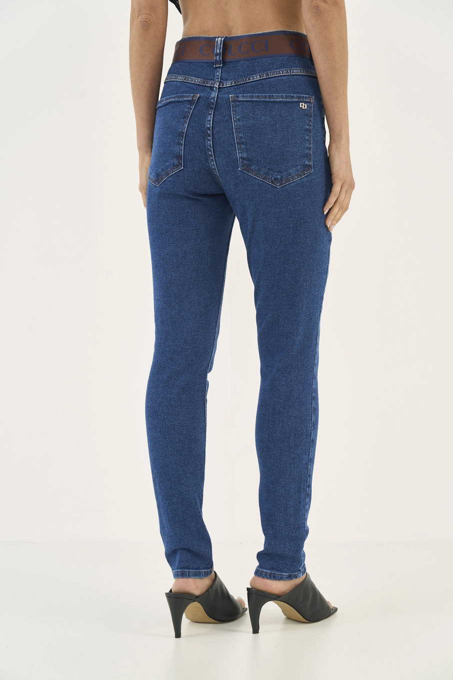 Calça Jeans Bruna Justa Com Cinto Índigo
