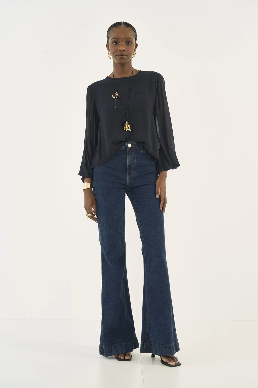 Calça Jeans Bruna Flare Índigo