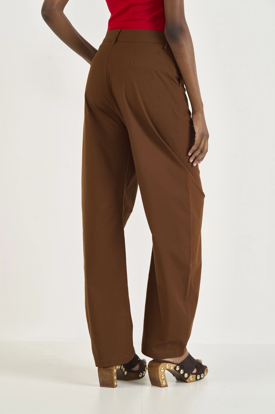 Calça Feminina Barril Marrom Marrom