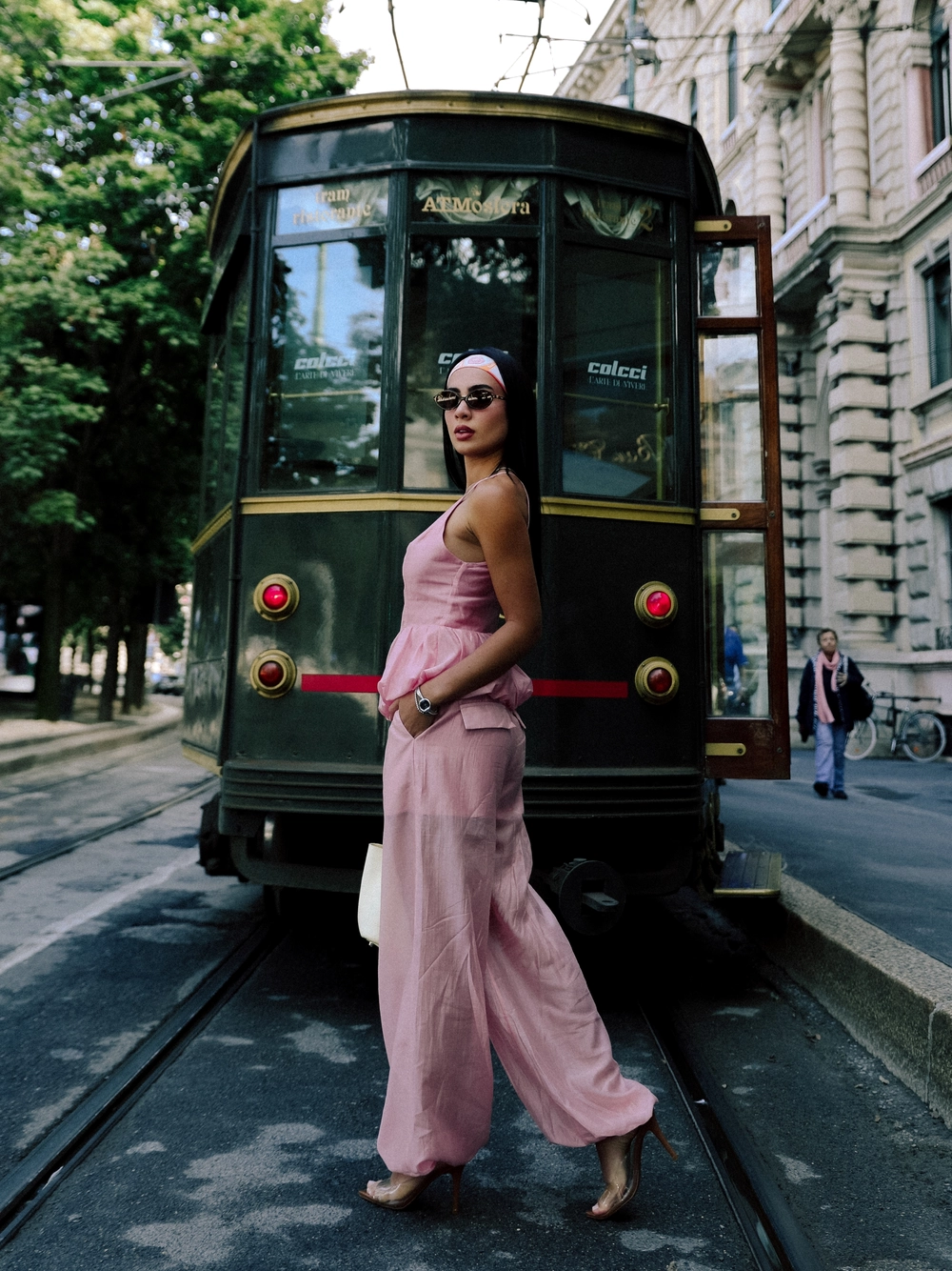 Calça Alladin Com Transparência Rosa