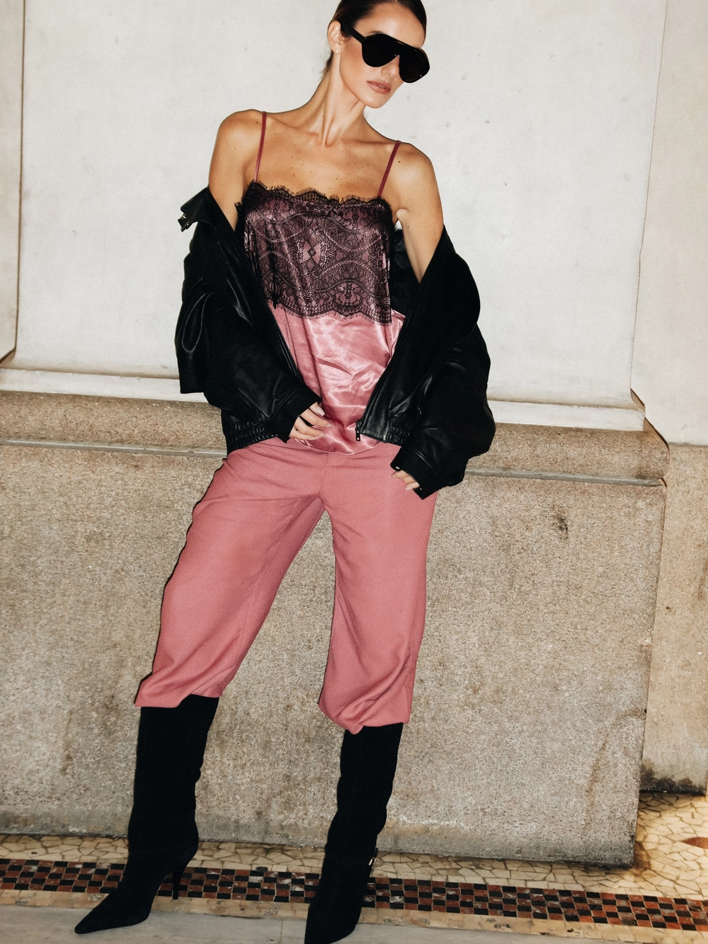Calça Alfaiataria Wide Leg Rosa
