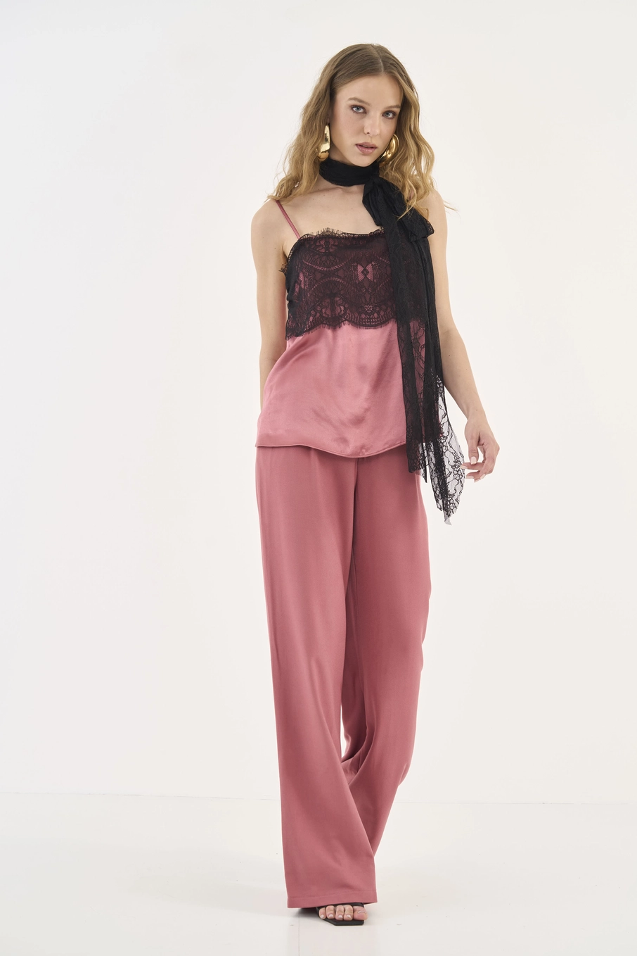 Calça Alfaiataria Wide Leg Rosa