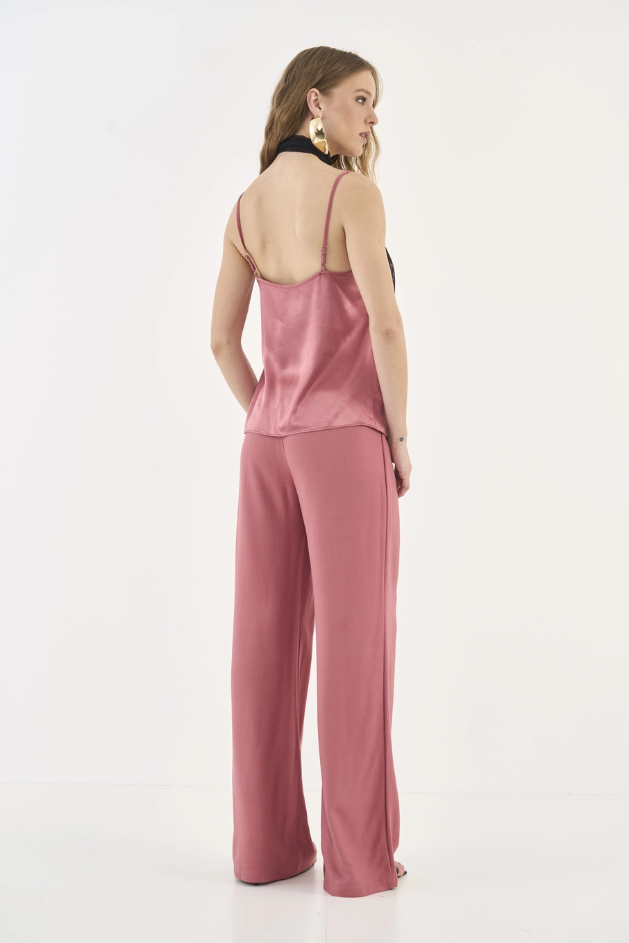 Calça Alfaiataria Wide Leg Rosa