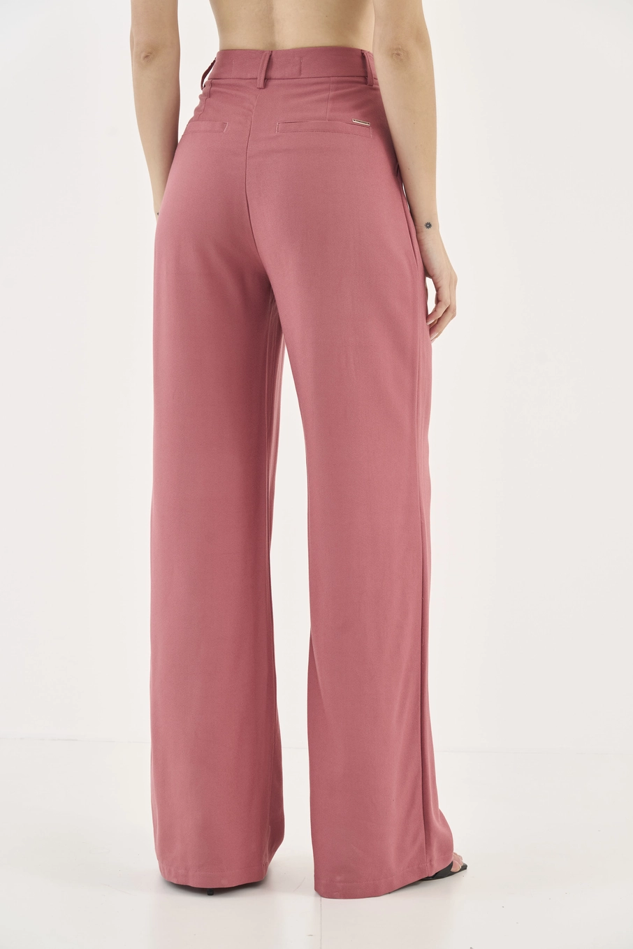 Calça Alfaiataria Wide Leg Rosa