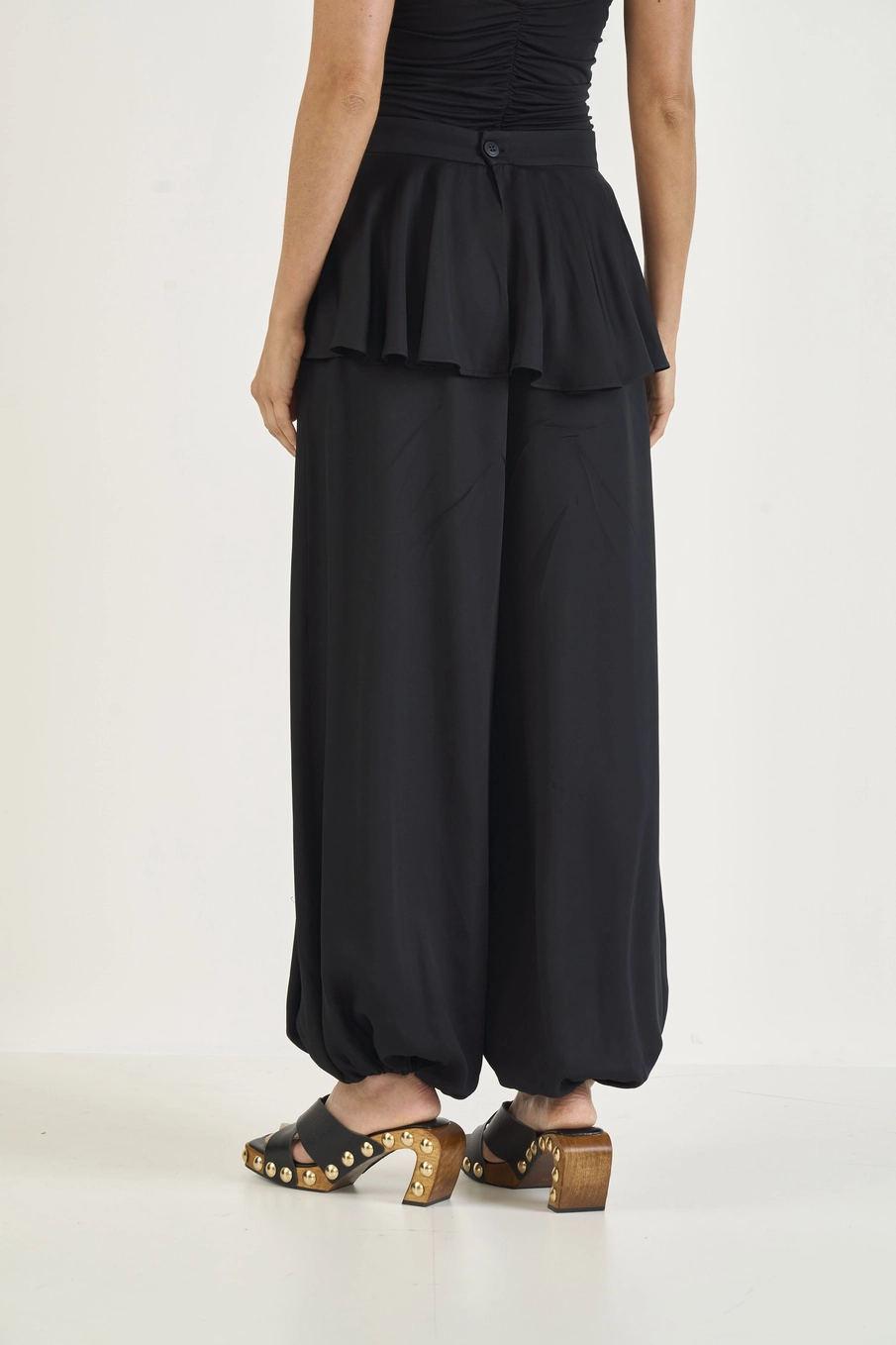 Calça Ballon Com Saia Sobreposta Preto
