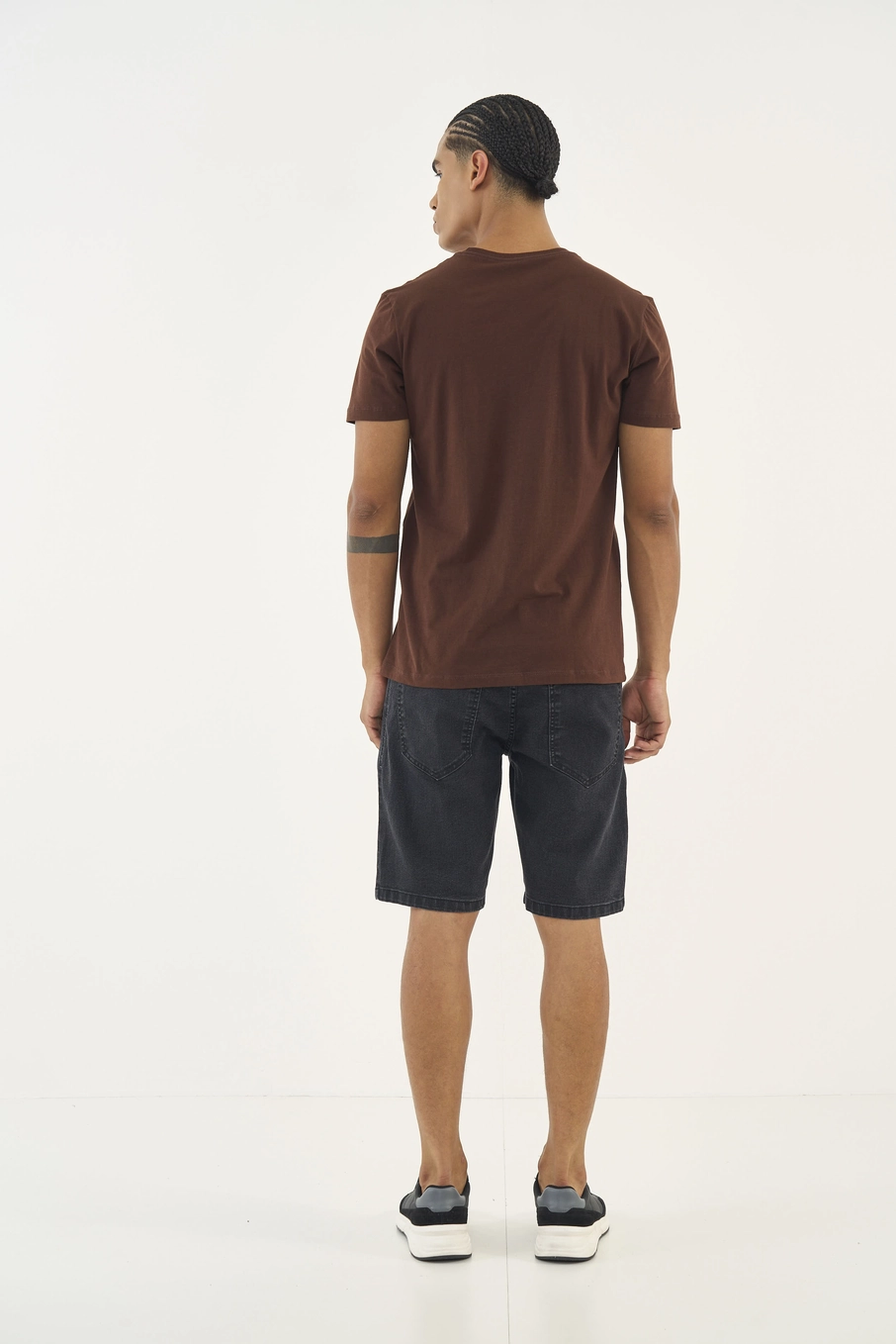 Bermuda Jeans Davi Reta Indigo Preto