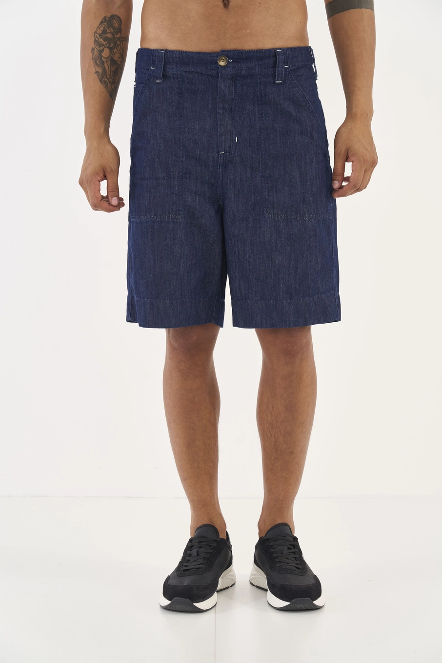 Bermuda Jeans Reta Índigo