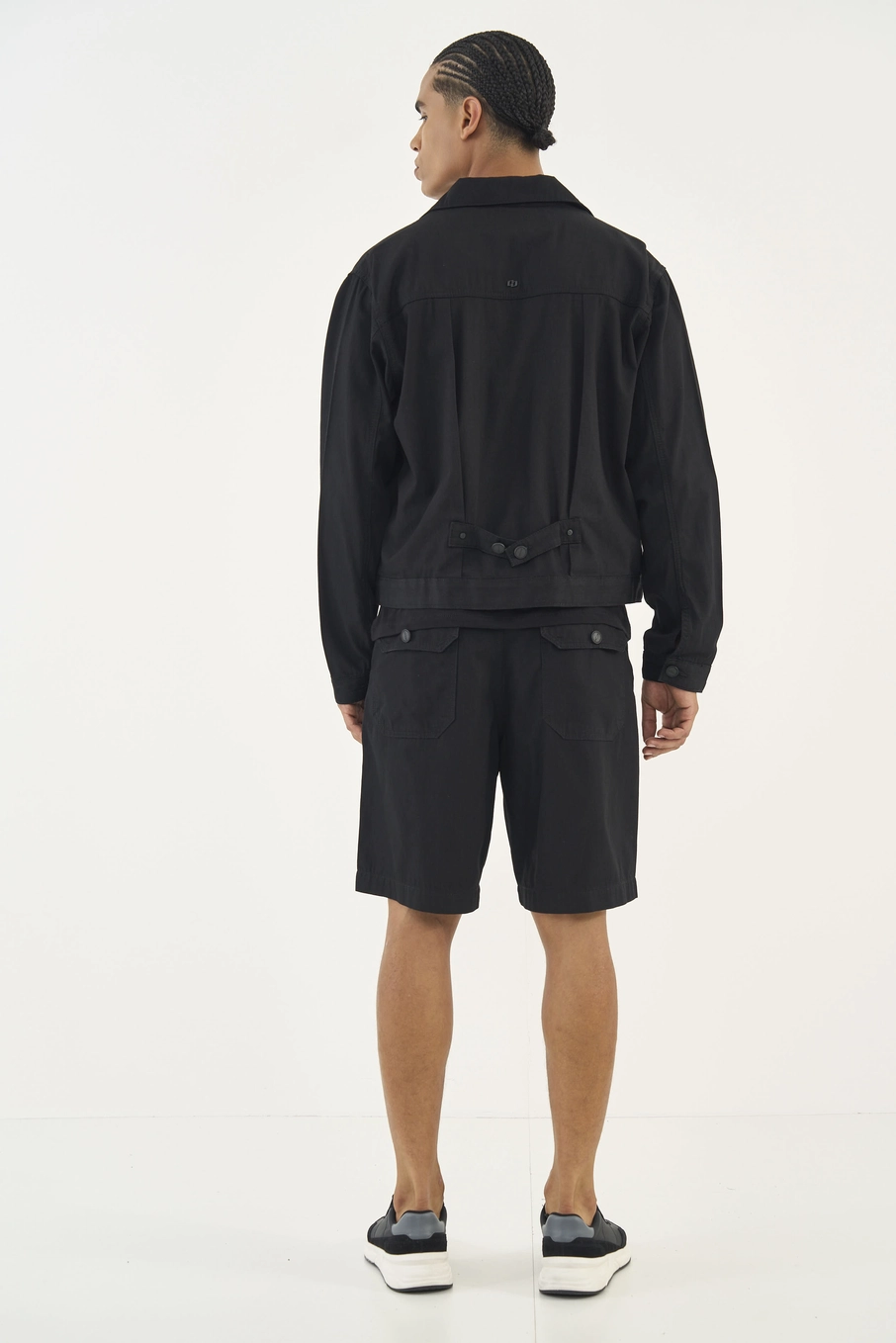 Bermuda Jeans Slouchy Indigo Preto