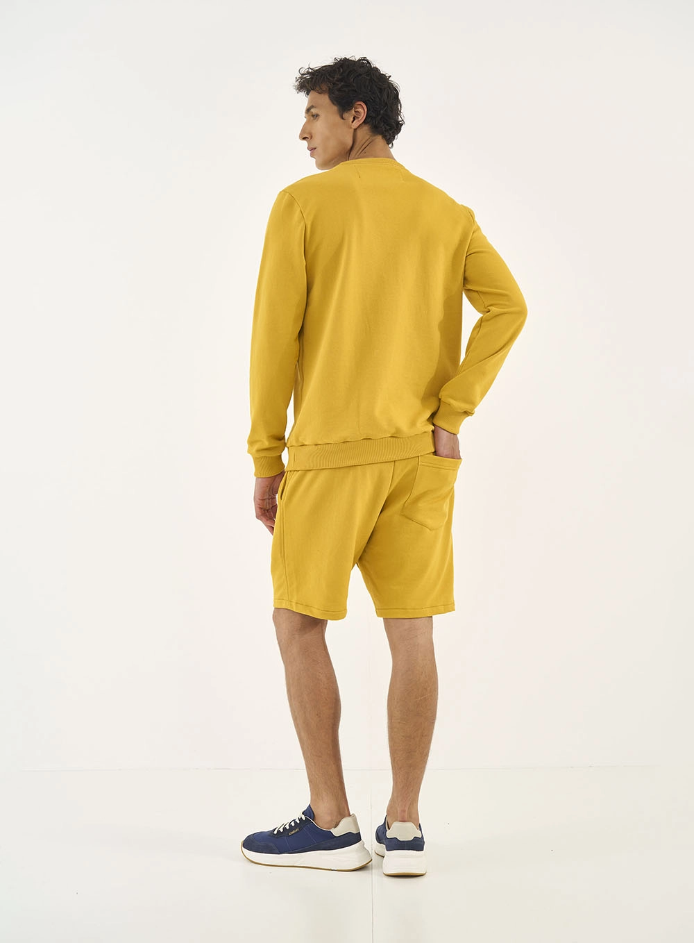 Bermuda Slim Cós Com Amarração Amarelo