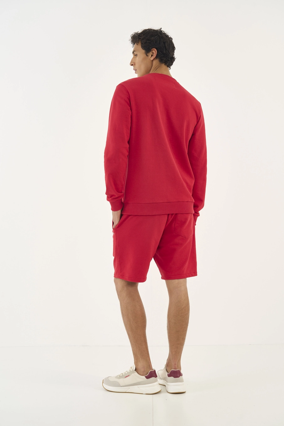 Bermuda Slim Cós Com Amarração Vermelho