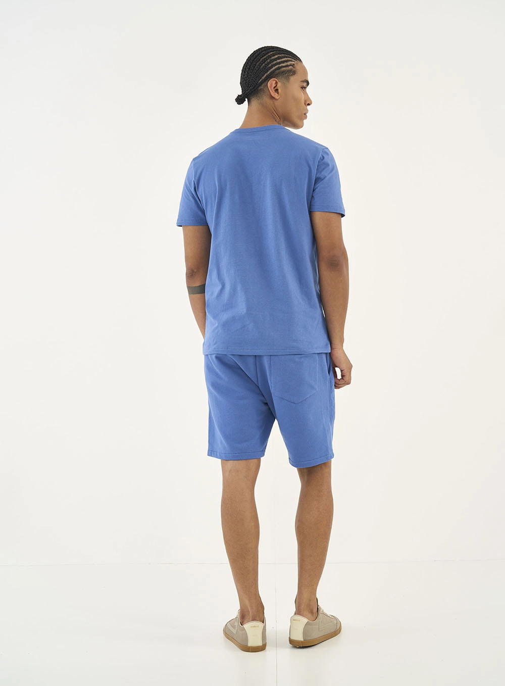 Bermuda Slim Cós Com Amarração Azul