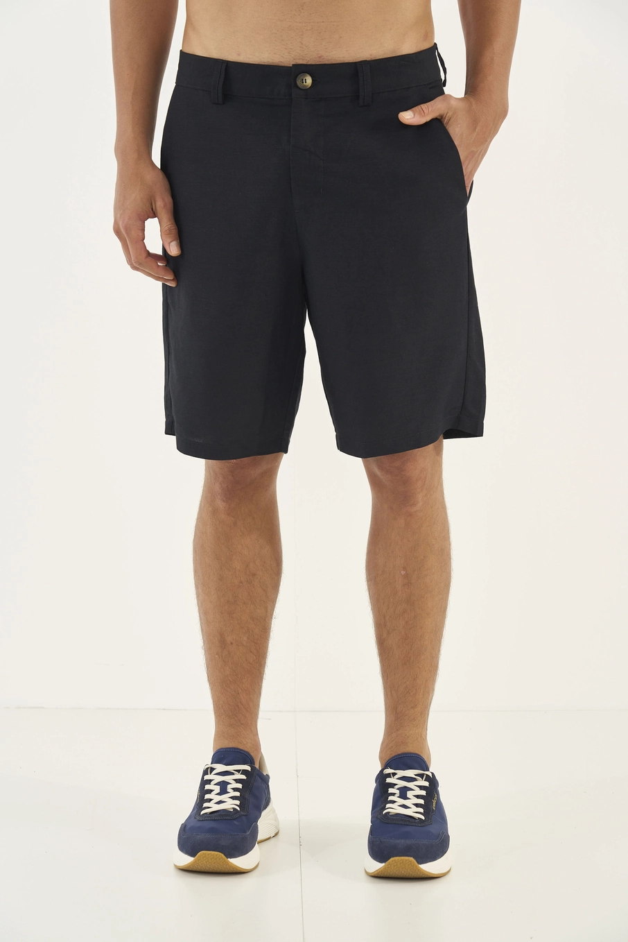Bermuda Masculina Comfort Com Linho Preto