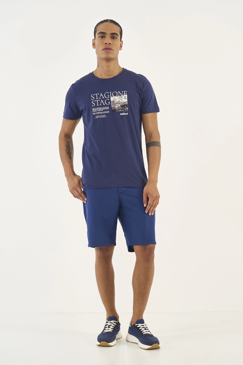 Bermuda Masculina Reta Com Linho