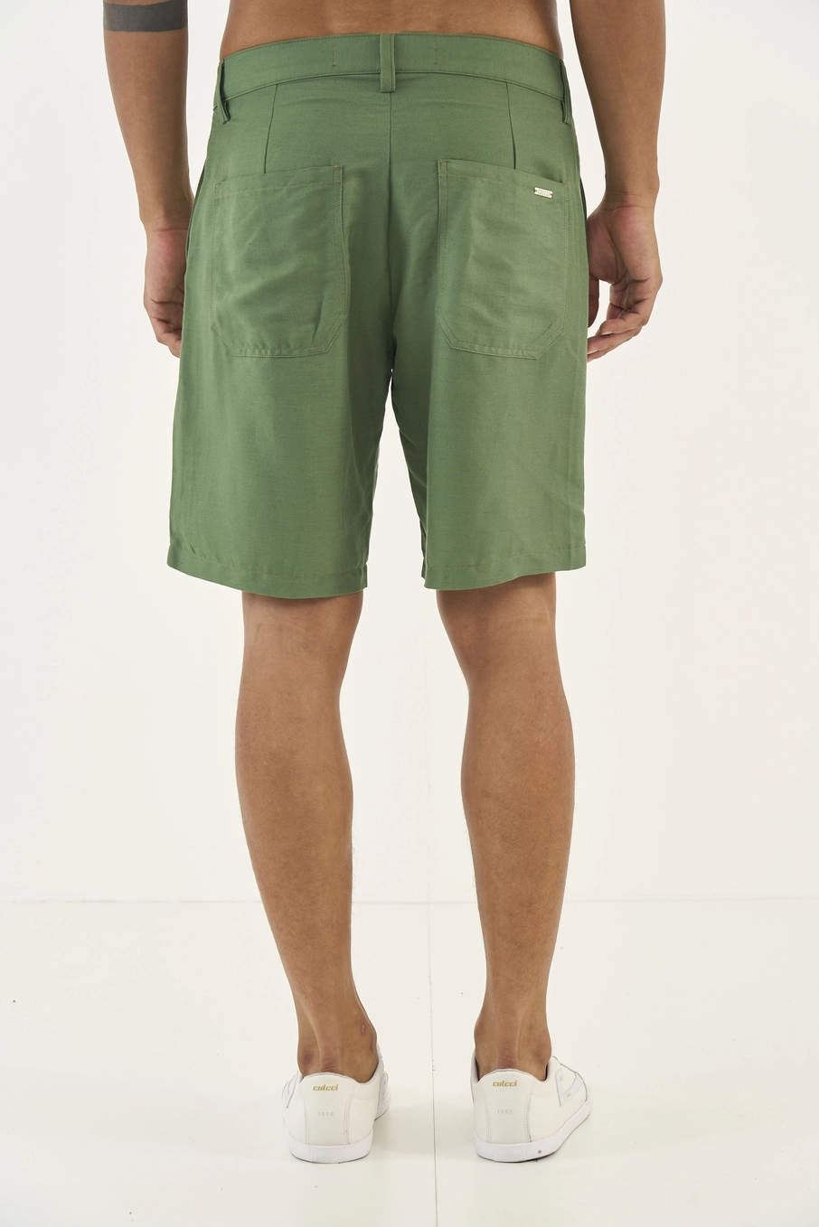 Bermuda Alfaiataria Com Linho Verde Dragon