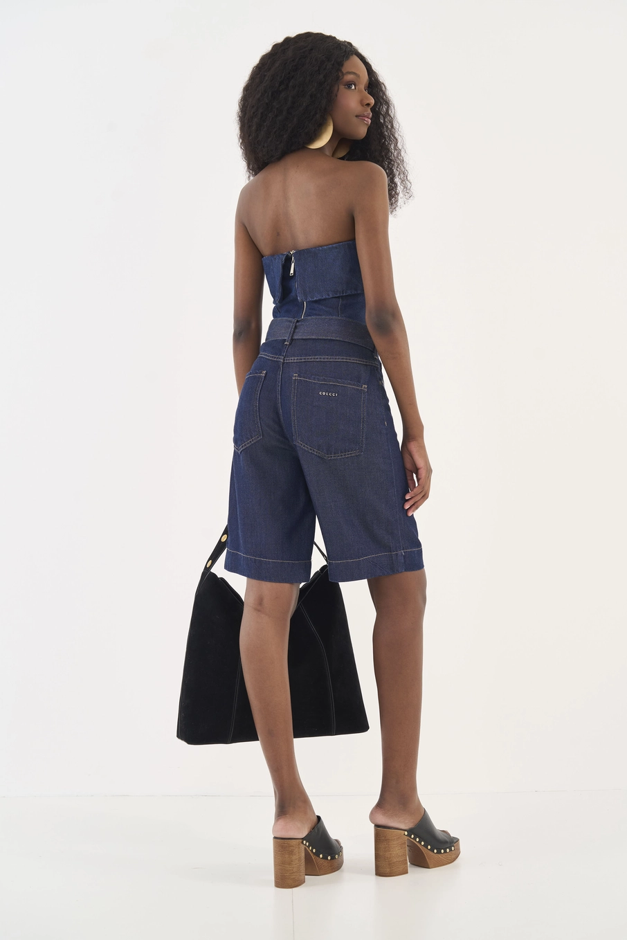 Bermuda Jeans Joana Com Cinto Índigo